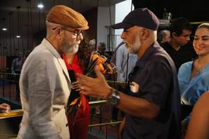 FOTO 1 Rudy Mora con el actor Jorge Alí, protagonista de Calle 232. Foto Portal Endac