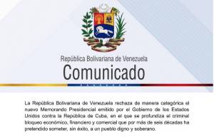 Cuba y Venezuela ratifican unidad ante agresiones de Estados Unidos