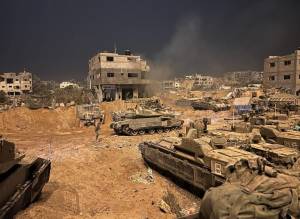Fuerzas israelíes en la ofensiva terrestre contra Gaza.
