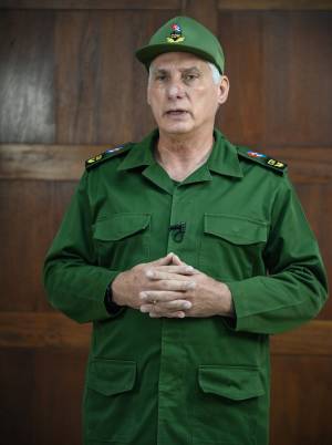 El Primer Secretario del Comité Central del Partido y Presidente de la República, Miguel Díaz-Canel Bermúdez