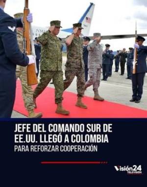 Alfrombra roja en Colombia para el jefe del Comando Sur.