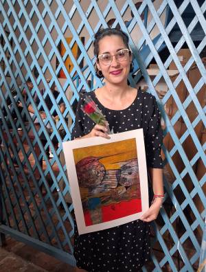 Yeilén leyó el poema ganador y dialogó con el auditorio