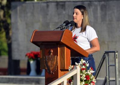 Aylín Álvarez  García, primera secretaria del Comité Nacional de la Unión de Jovenes Comunistas.