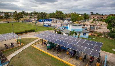 Electrolinera para la carga de vehículos eléctricos.