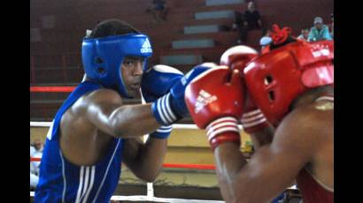 Boxeador Rey Eduardo Recio en un combate
