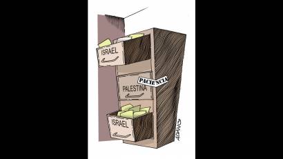 Caricatura sobre Palestina e Israel