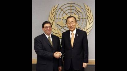  Ban Ki-moon y Bruno Rodríguez