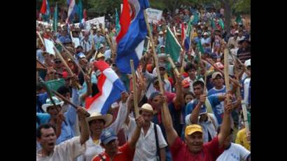 Protestas de campesinos en Paraguay