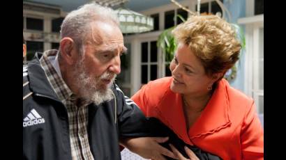 Fidel y Dilma Rousseff