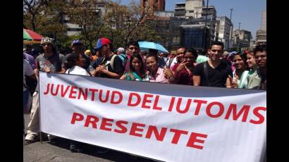 Marcha de jóvenes en Caracas