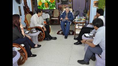 Fraternal encuentro de Fidel con Maduro y Evo