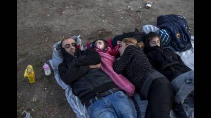 Una familia de refugiados