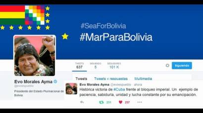 Histórica victoria de #Cuba frente al bloqueo imperial: un ejemplo de paciencia, sabiduría, unidad y lucha constante por su emancipación. Tuiteó el presidente Evo Morales