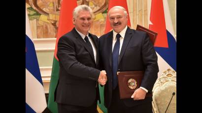 Presidentes de Cuba y Belarús 