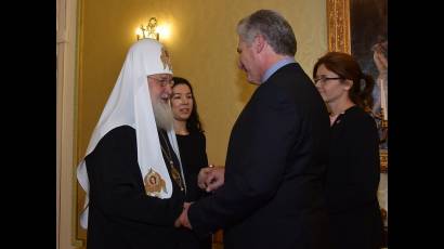 Encuentro Miguel Díaz Canel con el Patriarca Kiril