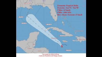 Tormenta tropical Delta al sur de Jamaica 