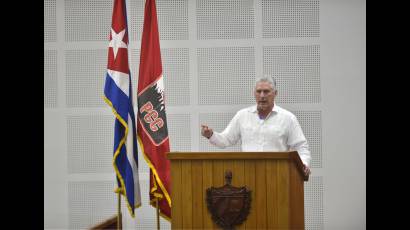 Miguel Díaz-Canel en la Asamblea de balance del PCC en La Habana