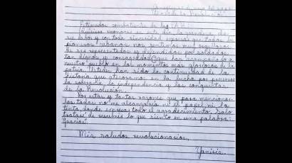 La carta mensaje de Yanavis Sofía Cano