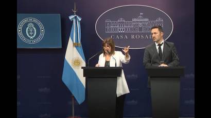 El ministro de Defensa, Luis Petri, y la ministra de Seguridad, Patricia Bullrich. 