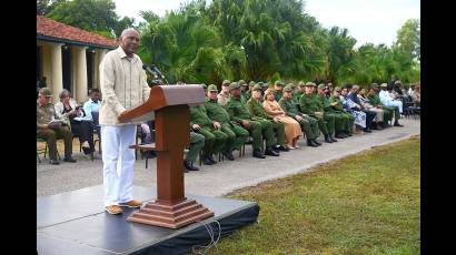Acto Político y Ceremonia Militar con motivo del aniversario 50 del inicio de la Misión Militar Internacionalista de Cuba en la República de Angola