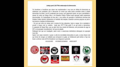 Grupos antifascistas en Brasil piden justicia para Lula