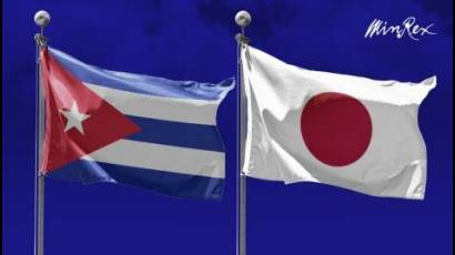 Banderas de Cuba y Japón