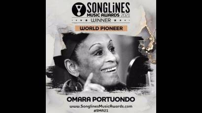 Cantante cubana Omara Portuondo premiada con el World Pioneer 2021