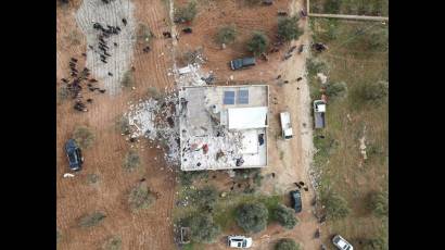 Vista aérea del edificio donde tuvo lugar la operación antiterrorista