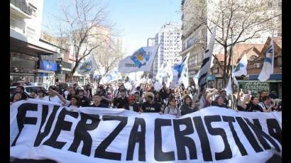 Marcha en solidaridad con Cristina Fernández