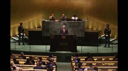 El Presidente cubano pronunció un profundo discurso en la  Asamblea General de la ONU.