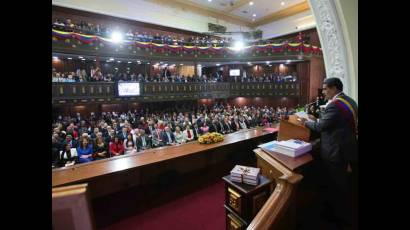 El presidente Nicolás Maduro en su informe anual a la nación