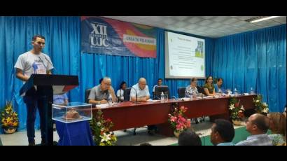 Sesión plenaria de la Asamblea 12mo. Congreso de la Unión de Jóvenes Comunistas en La Habana