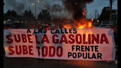 Manifestaciones por incremento del precio de la gasolina