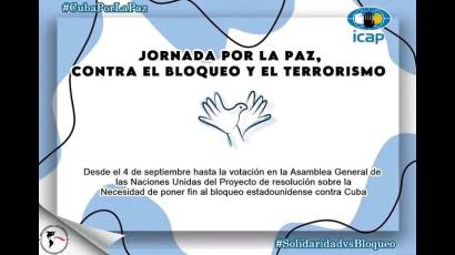 Convocan a Jornada por la paz, contra el bloqueo y el terrorismo