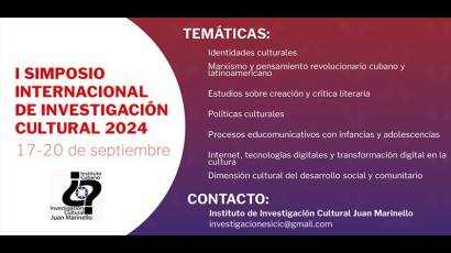 Cartel del  Simposio Internacional de Investigación Cultural