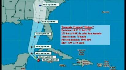 La Tormenta Tropical Helene va por el este de la Península de Yucatán