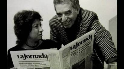 Carmen Lira Saab y el Premio Nobel Gabriel García Márquez en los días fundacionales del diario La Jornada