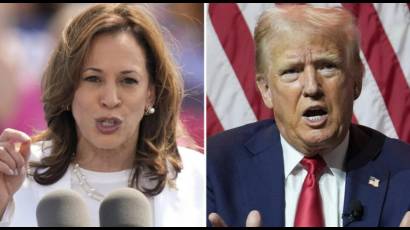 La vicepresidenta Kamala Harris, a la izquierda, y al candidato presidencial republicano, el expresidente Donald Trump