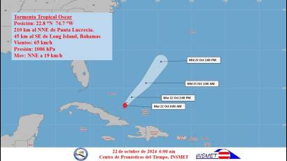 Tormenta tropical Oscar martes 22 de octubre de 2024, 6 a.m.