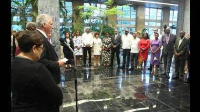 Recibió Díaz-Canel a los embajadores de los países miembros de Caricom