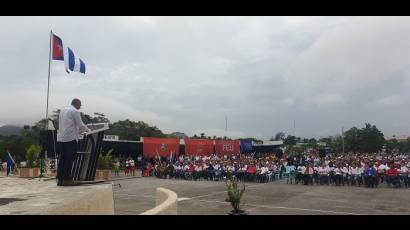 Acto por el aniversario 66 de la Revolución en Isla de la Juventud