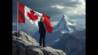 Trump publicó una imagen suya junto a una bandera canadiense