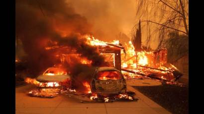 Uno de los hogares destruidos por incendios