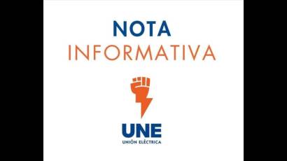 Incidencias del Sistema Electroenergético Nacional en la presente jornada