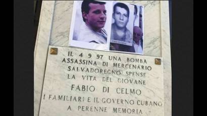 Tributan homenaje a Fabio Di Celmo, víctima del terrorismo contra Cuba
