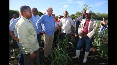 Varios puntos del municipio villaclareño de Ranchuelo visitó este jueves el Presidente de la República, Miguel Díaz-Canel