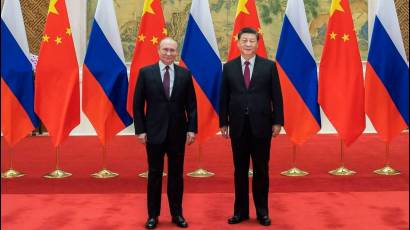 El mandatario de Rusia, Vladimir Putin, y su homólogo de China, Xi Jinping