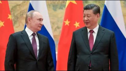 Putin y Xi Jiping durante su reunión en Beijing en 2022