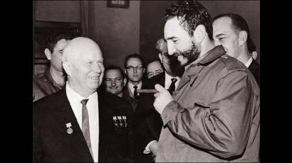 Fidel y Nikita Jruschov