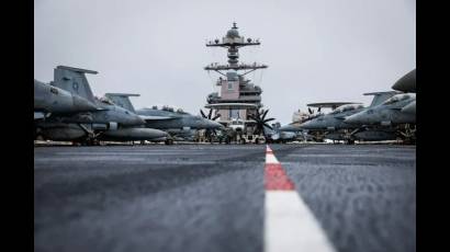 Aviones transportados en el portaviones de Estados Unidos USS Gerald R. Ford.